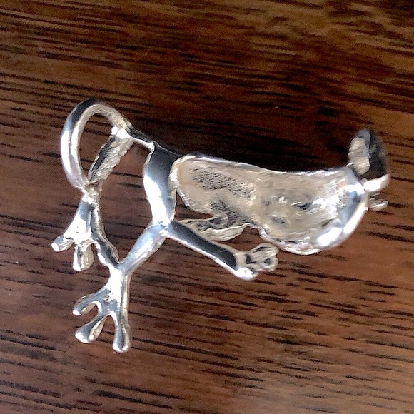$68  Free Form Chain Slide Estate Frog 925 Sterling Silver - Picture 2 of 3